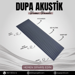 Dupa Akustik Panel 60 x 280 cm Antrasit - Görsel 3