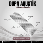 Dupa Akustik Panel 60 x 280 cm Beyaz - Görsel 3